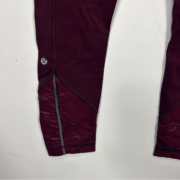 LULULEMON maroon 7/8ths length cropped leggings V10 - Picture 8 of 10